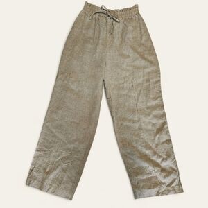 Vintage Daily Habit Wide-Leg Flax Blend Pants Medium‎